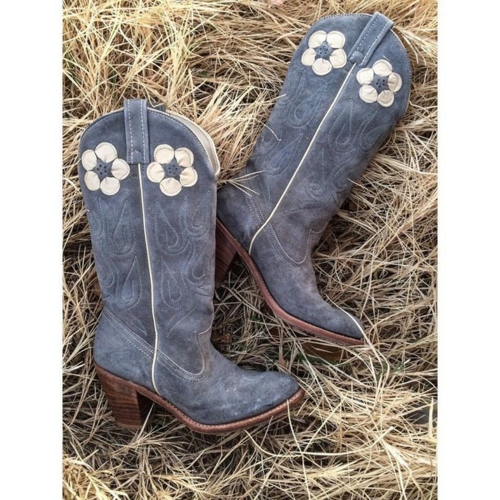 Vintage Western Womens Boots Tall Cowboy Cowgirl